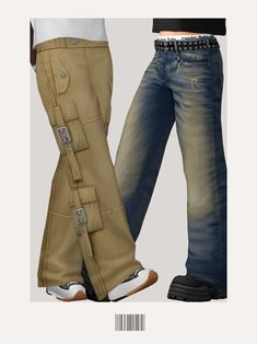 an image of two people wearing jeans and boots with their feet in the pants pockets