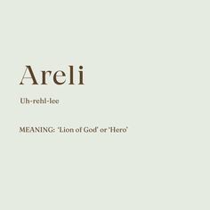 an image of the word arieli in brown and white on a light green background