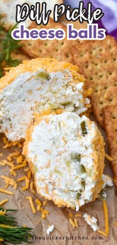 cheese ball with crackers and herbs on the side