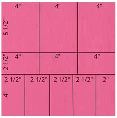 a pink area with numbers and measurements for each area in the square, which is divided by