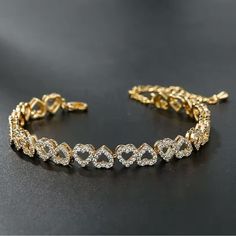 Only One In Stock. Gold Tone Metal. Cz Stones. Bracelet Is 7-9 Inches Bracelets Gold, Bracelets Gold Diamond, Flower Jewelry, Flower Jewellery, Cz Stone, Gold Tone Metal, Womens Jewelry Bracelets, Gold Diamond, Gold Bracelet