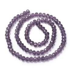 Glass Crystal Beads, Faceted, Purple Color, Rondelle, Glass Crystal Bead Strands. Shinny Crystal Beads for Jewelry Making.  Size: 4mm Diameter, 3mm Thick, Hole: 1mm; approx. 120-127pcs/strand, 15.5 inches long.  Material: The Beads are Made from Glass. Glass Crystal Beads, Rondelle, Medium Purple Colored Beads. Polished, Shinny Finish. Jewelry Diy Bracelets, Jewelry Making Project, Handmade Glass Beads, Necklace Craft, Medium Purple, Bead Stringing, Polymer Clay Beads, Beads For Jewelry Making, Beads For Jewelry