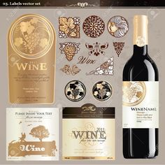 wine bottle and label design elements