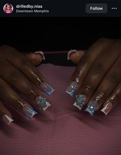 White Gel Polish, Black Acrylic Nails, Blue Acrylic Nails