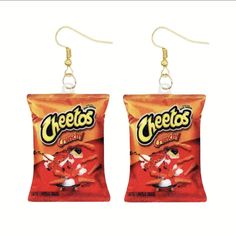 Nwt Cheetos Crunchy Earrings Quirky And Fun: These Snack Chip Bag Earrings Are A Playful Addition To Any Outfit. Lightweight And Comfortable: Made Of Acrylic Material, These Earrings Won't Weigh You Down. Perfect Gift: Surprise Your Friend Or Loved One With These Unique And Creative Earrings. Versatile: Wear Them For A Casual Day Out Or As A Conversation Starter At A Party. I Ship My Items Quickly. Feel Free To Reach Out With Any Questions. I Value Your Time :) Thanks For Shopping My Closet! 927 Cheetos Crunchy, Hot Earrings, Hot Cheetos, Hot Chip, Cute Potato, Cute Snacks, Acrylic Jewellery, Fun Earrings, Earrings Color