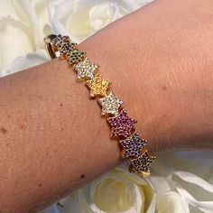 Stunning 18k Gold Plated Micro Pave Star Bracelet 5 Times Gold Electroplated Aaa Micro Pave Crystals Stunning Piece!!! Fun Bracelet, Jewelry Lookbook, Star Bracelet, Micro Pave, Womens Jewelry Bracelets, Beaded Bracelet, Diamond Rings, 18k Gold, Gold Plate