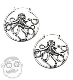 Sold as a pair 316L stainless steel Size 20G Designed to fit comfortably in any flesh tunnel style of plugs worn in the earlobe. Can also be worn as a normal ear piercing. Sparkle Purse, Octopus Design, Tattoo Clothing, Tunnels And Plugs, Body Jewellery, Earrings Collection, Jewelry Packaging, Silver Hoop Earrings, Octopus