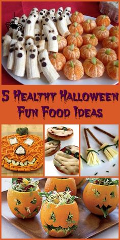 five healthy halloween fun food ideas with pumpkins and jack - o'- lanterns