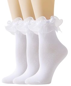 PRICES MAY VARY. 【AMHRLINGTO】 Creates the Best Socks for Women and Girls. Stylish and Cute Design: These Women's ace Ruffle Frilly Ankle Socks are the perfect blend of style and comfort. The adorable Pearl Lace design adds a touch of cuteness and fun to any outfit, making them perfect for women looking for cute and fashionable socks. The Ruffle Frilly design also gives them a playful touch, and they come in a range of colors to suit your preferences. Warm and Comfortable: Made with high-quality Cute White Socks, Church Socks, Ruffle Socks, White Socks, White Lace Socks, White Stretch Socks With Ruffles, Bow Socks, White Socks With Ruffles, Socks Ruffle