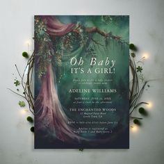 Enchanted Forest Fairytale Magical Baby Shower Invitation