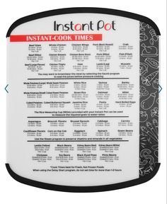 an instant pot with instructions for cooking