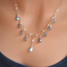 Jewelry Girlfriend, Real Rainbow, Diamond Necklace Simple, Simple Necklaces, Rainbow Moonstone Jewelry, Diamond Necklace Designs, Labradorite Necklace, Kay Jewelers