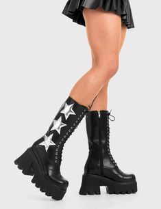 Platform Calf Boots, Knee High Platform Boots, Black Lace Up Boots, August Birthstone Jewelry, July Birthstone Jewelry, Chunky Shoes, Gifts For New Mums, Pearl Jewellery Earrings, Chunky Platform