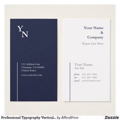 two business cards with the letter n in white and dark blue, on top of each other