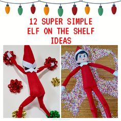 an elf with red hair and green eyes is surrounded by christmas lights, decorations and tinsels