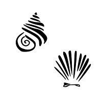 two black and white logos with different shapes