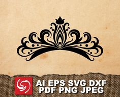 an image of a crown stencil on a piece of paper with the words aleps svg dxf