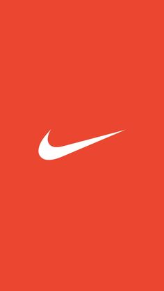 the nike logo is shown in white on an orange background with red and black colors