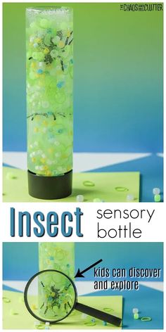 Insect Sensory Bottle for discovery of bugs and sensory play #sensorybottles #sensoryplay #sensory #bugs #insects Sensory Bottles For Toddlers, Glitter Sensory Bottles, Play With Kids, Calm Down Bottle, Discovery Bottles, Sensory Bottle, Sensory Bags