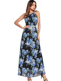 Maxi Boho Dress, Casual Midi Dresses, Dress Sash, Midi Dress Casual, Slim Dresses, Floral Dress Summer