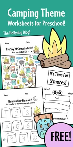 camping theme worksheets for preschool and homeschool