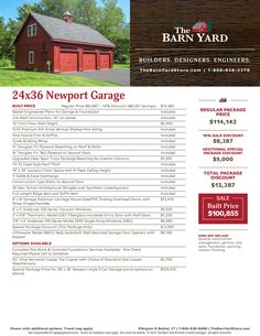 the barn yard flyer is shown with information for its purchase and price tag on it