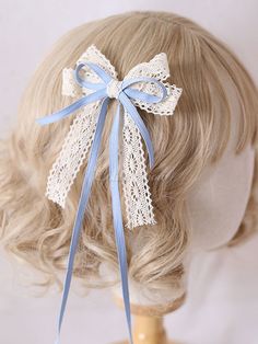 Diy Hair Accessories Ribbon, Ribbon Crafts Diy, Bows Diy Ribbon, Lace Hair, Lace Bows, Diy Ribbon, Sweet Lolita, Diy Hair Bows