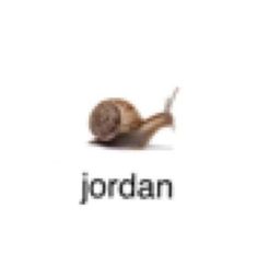 the word jordan with a snail on it