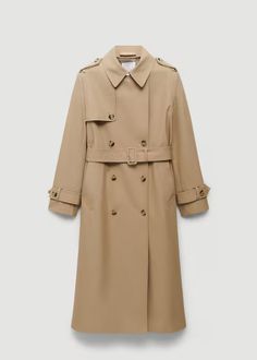 Double-breasted cotton trench coat - Women | Mango USA Black Blazer Outfit, Cotton Trench Coat, Create Business, Chic Business Casual, Clothing Staples, Sleeveless Knit Top, Chic Fall Outfits, Spring Capsule Wardrobe, Comfy Dresses