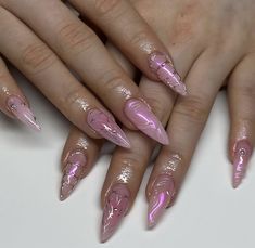 Jeweled Acrylic Nails Coffin, Birthday Pink Nails, Almond Nails Designs Pink, Artsy Nails Designs, Tiktok Wallpaper, Concert Nails, Beach Makeup, Pink Nail Art Designs, Boho Wedding Dresses