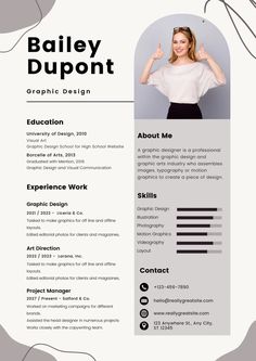 a professional resume template for graphic designers