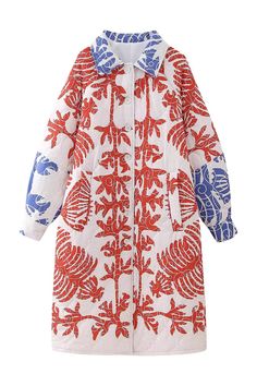 Goodnight Macaroon 'Joyce' Printed Pattern Collared Quilted Long Coat Collared Long Sleeves Button Closure Printed Pattern Measurements: S - Bust 120cm, Length 108cm M   - Bust 124cm, Length 109cm L - Bust 130cm, Length 110.5cm Machine cold and gentle cycle or hand wash cold Lay flat to dry Do not tumble dry Do not iro Quilted Long Coat, Long Quilted Coat, Boho Patchwork, Slim Sweater, Winter Quilts, Single Breasted Coat, Coat Pocket, Cotton Clothing, Basic Jackets