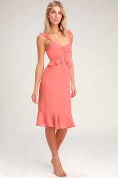 Shop Pink Dresses for Women at Affordable Prices | Create Cute Pink Outfits With the Latest Styles From Lulus! Pink Dresses For Women, Satin Skater Dress, Midi Skirt Fall, Ruffled Midi Dress, Pink Cocktail Dress, Satin Long Sleeve, Sequin Bodycon Dress, Hot Pink Dresses, Midi Ruffle Dress