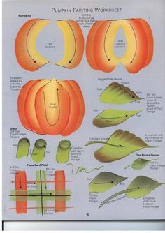 pumpkin painting worksheet with instructions and pictures