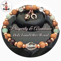 PROSPERITY ABUNDANCE Healing Crystal Reiki Olive Wood Copper Bracelet Attracting Abundance, Prosperity And Abundance, Crystal Reiki, Citrine Beads, Copper Rose, Crystal Healing Stones, Luck Charms, Holy Land, Jewelry Making Tutorials