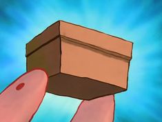 an animated image of a hand holding a box