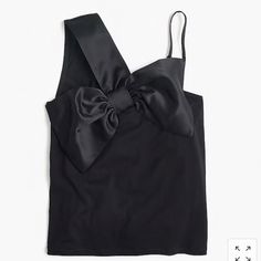 New With Tags Black Top With Asymmetrical Neckline For Evening, Black One-shoulder Top For Work, Elegant Black One-shoulder Top, Black Formal Top With Asymmetrical Neckline, Structured Top, Bow Top, Crew Clothing, Asymmetrical Neckline, Window Shopping