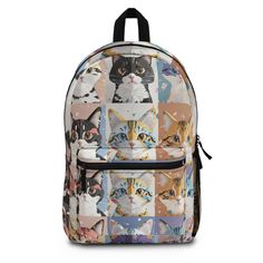 Introducing our Boho Cat Pattern Backpack, a true vintage gem that embraces the essence of Cottagecore. This aesthetic cat backpack is a perfect choice for those seeking a unique and stylish piece to carry their essentials. With its charming cat pattern and retro vibes, it effortlessly blends nostalgia with contemporary fashion. Whether you're going back to school or simply looking for an eye-catching accessory, this backpack is sure to tick all the boxes. Treat yourself or surprise a cat lover in your life with this one-of-a-kind gift. It's time to add a touch of feline finesse to your everyday adventures with this remarkable cat lover's backpack. Rectangular Backpack With Cat Design For Back To School, Rectangular Cat Design Backpack For Back To School, Back To School Rectangular Backpack With Cat Design, Vintage Rectangular Backpack For Back To School, Back To School Backpack With Cat Design, Cat Design Standard Backpack For Daily Use, Cat Design Standard Backpack For Everyday, Everyday Cat Design Standard Backpack, Vintage Backpack For Back To School