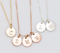 Rose Gold 3 Charms Necklace Delicate Gold Jewelry, Custom Initial Necklace, Bar Necklace Personalized, Mother Jewelry, Charms Necklace, Accessories Silver, Necklace For Girlfriend, Daily Jewelry