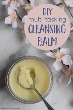 Use this multi-tasking DIY Cleansing Balm as a makeup remover, skin cleanser, hydrating face mask, overnight moisturizer, hand & cuticle cream and more. This homemade cleansing balm is easy to make with low cost, natural ingredients like shea butter, cocoa butter, coconut oil, calendula and essential oils. | #DIY #beauty #natural Essential Oils Diy, Make Up Diy, Cuticle Cream, Homemade Scrub, Hydrating Face Mask, Homemade Cleaning, Skin Cleanser