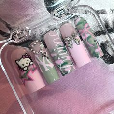 Nail Inspo Hello Kitty, Extra Nails, Paznokcie Hello Kitty, Nails Extra, Hard Nails, Under Your Spell, Nails Now