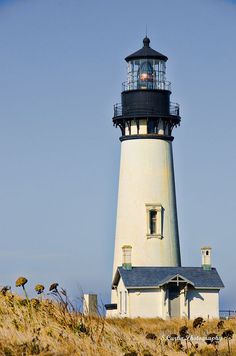 a light house sitting on top of a hill