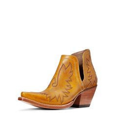 Dixon Western Boot | Ariat Western Ankle-high Boots With Heel Pull Tab, Western Style Booties For Rodeo And Spring, Western Ankle-high Booties Medium Width, Spring Western Booties With Reinforced Heel, Spring Ranch Boots With Reinforced Heel, Fall Ankle Boot Booties For Rodeo, Western Snip Toe Booties For Fall, Ankle-high Boots With Stacked Heel For Rodeo, Western Style Booties For Rodeo In Fall