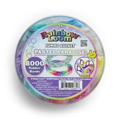 rainbow loom jumbo bucket pasteel paradise 800 beads - assorted colors and sizes