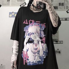 Anime Girl Print Oversize Tshirt sold by KOSMUIFASHION. Shop more products from KOSMUIFASHION on Storenvy, the home of independent small businesses all over the world. Noor Aesthetic, Aesthetic Sweatpants, Kawaii Street Fashion, Harajuku Anime, Summer Grunge, Egirl Aesthetic, Alt Clothes, Soft Girl Outfits, Anime Streetwear