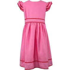 Hot pink pure linen dress with hidden zipper at the back with colorful zigzag will stand out and will make your mini one feel comfortable in summer, please see the matching style for yourself. %100 cotton lining inside. | Sorci and Fofa | Girl's Linen Dress, Hot (Pink, Size 10Y) | Maisonette collects the best children’s products from around the world (unlike Zulily, Etsy, The Tot, Farfetch Kids, Childrensalon, Crate and Kids, Kohls, Wayfair, Buy Buy Baby, Nordstroms, Mini Boden, J.Crew Factory, Mini One, Buy Buy, Buy Buy Baby, Matches Fashion, Mini Boden, J Crew Factory, Pure Linen, Linen Dress, Shop Dresses