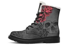 Skull Mandala Red - Raad Shop Skull Boots, Printed Boots, Comfy Boots, Comfy Boot, Boot Print, Skull Shirts, Winter Adventure, Soft Textiles, Cool Boots