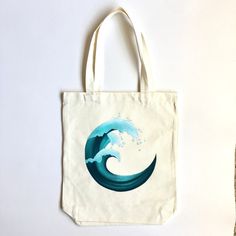 This 15x13 inch tote bag with a 9 inch strap is hand painted, durable, and super handy for outings!  The paint is permanent and will not come out after washing. Hand washing is recommended, and using a steamer to remove creases. Please note that as this item is hand painted to order, it will slightly vary from the original shown in the photo. Ocean Tote Bag, Ocean Waves Photography, Aesthetic Fits, Ocean Wave, Ocean Inspiration, Beach Tote Bags, Beach Tote