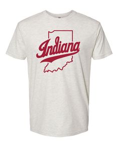 Indiana Script IU T Shirt for the Indiana Hoosiers from Nudge Printing Collegiate Pre-shrunk Tri-blend Tops, Fan Apparel Soft-washed Crew Neck T-shirt, Soft-washed Crew Neck Fan T-shirt, Soft-washed Crew Neck T-shirt For Fan Apparel, Soft-washed Crew Neck T-shirt For Fans, White Soft-washed T-shirt For Fan Merchandise, Soft-washed T-shirt For Fan Merchandise With Short Sleeves, Soft-washed Short Sleeve T-shirt For Fan Merchandise, Austin Peay State University