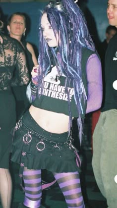 Cybergoth Fashion, Goth Cyberpunk, Mode Harajuku, 2000s Goth, Purple Goth, Scene Queen, Goth Subculture, 90s Goth, Goth Scene